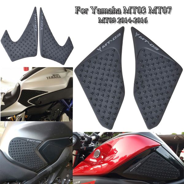 

for yamaha mt03 mt-07 motorcycle tank traction pads side gas knee grip protector anti slip 3m decal stickers for mt09 2014-2016