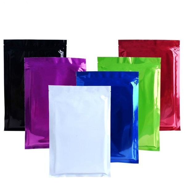 

100pcs/lot heat seal zip lock package bags aluminum foil mylar tear notch zipper food bag