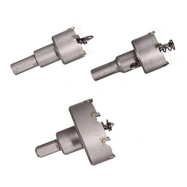 

3pcs drill bit hole saw set carbide tip metalworking cutter tool wood drilling tools for woodworking stone hole punch 26/30/53mm
