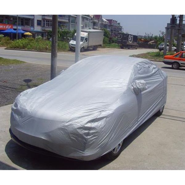 

universal full car covers snow ice rain dust wind sun uv rain shade cover silver size s-xxl automoblies outdoor protector