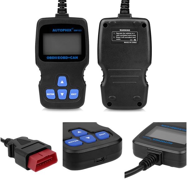 

stock clear om123 obd2 automotive scanner car diagnostic tool odb2 auto scanner read clear engine fault light code reader elm327