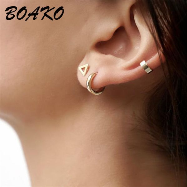 

boako punk rock earrings fashion women clip on earring ear cuff no piercing 925 sterling silver earrings korean fashion jewelry