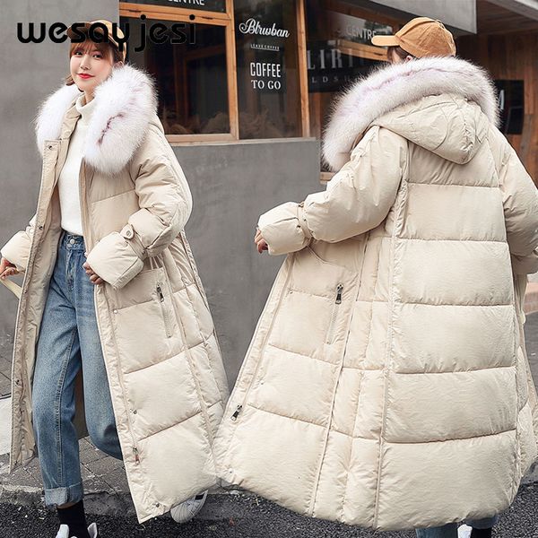 

autumn winter jacket women coat 2019 new long hooded zipper double warm women jacket winter fur parka casua streetwear overcoat y190926, Black;white