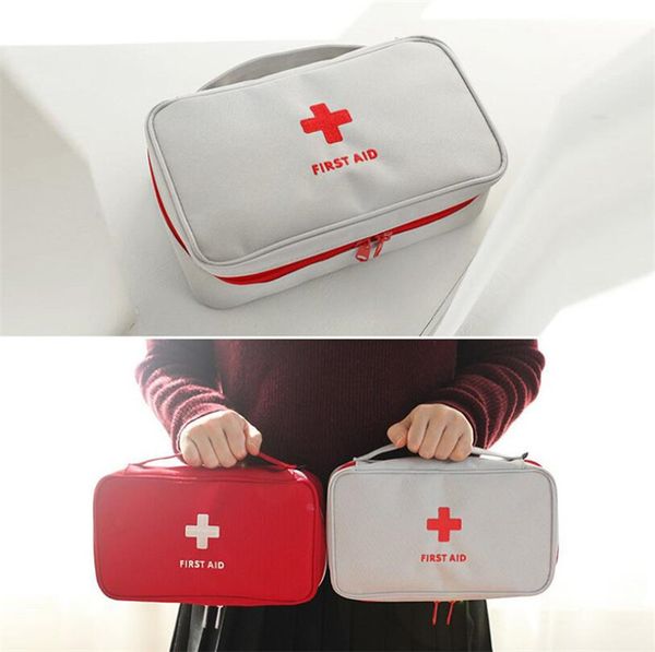 

empty first aid kit portable family medicine storage bags home office survival medical pouch outdoor travel emergency rescue box bag 3 color, Black
