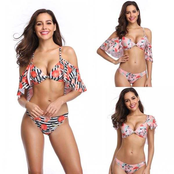 

2019 women's bandage split swimsuit 2019 women's bandage bikini split swimsuit bikini, White;black