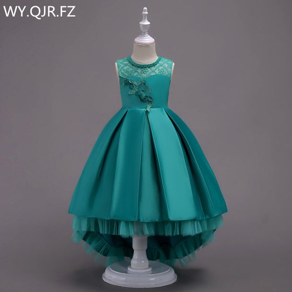 

bh580#green pink blue trailing lace flower girl dresses party prom children's performance dress wholesale european american, Red;yellow