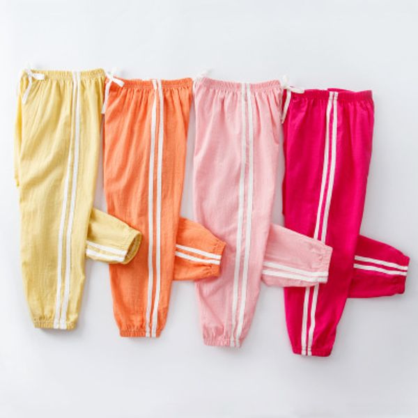 

children fashion pants boys and girls casual anti-mosquito pants child summer solid color loose breathable pants fashion sport wear, Blue