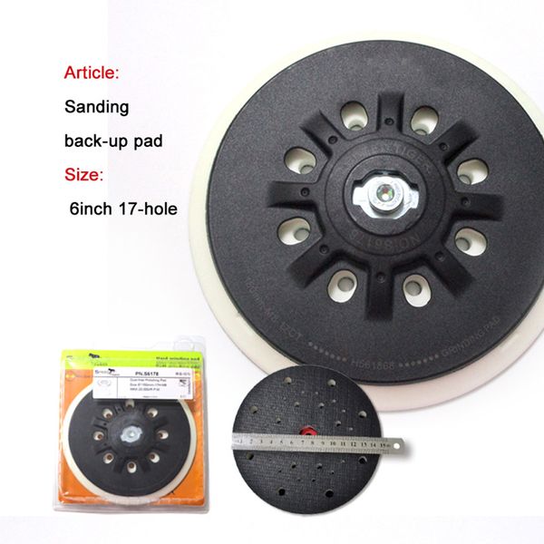 

6 inch 17-hole dust-back-up sanding pad grinding discs grinder accessories back-up sanding pad for 6" hook