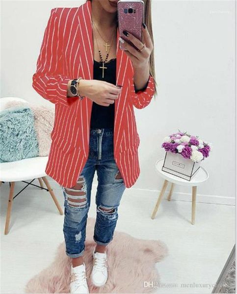 

костюмы однобортные блейзеры женские пальто дизайнерские топы ol women striped, White;black