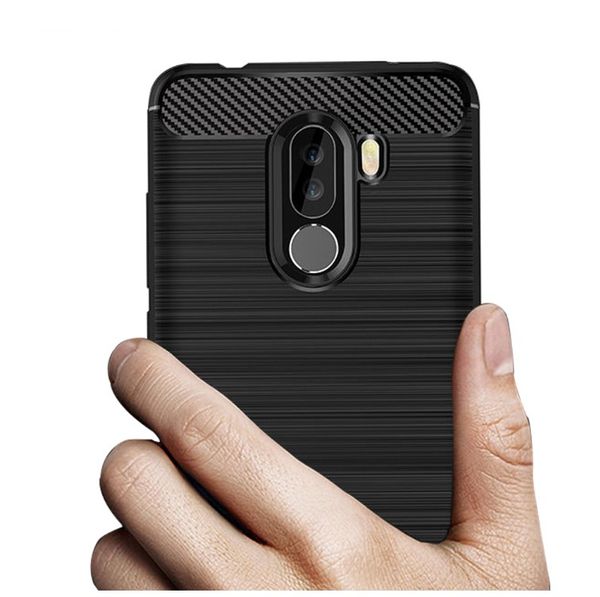 Carbon Fiber TPU Fall Für Xiaomi Pocophone F1 Telefon Fall Stoßfest TPU Hintere Abdeckung Für Poco F1 Fall Silikon Abdeckung