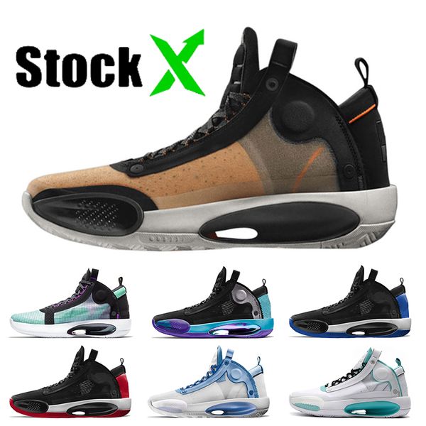 New Air Jordan Retro 34 34s Stock X Jumpman Zoom Mens Basketball Shoes Blue Void Chicago Eclipse Amber Rise Trainers Sports Sneakers White Red Buy At The Price Of 59 32 In Dhgate Com