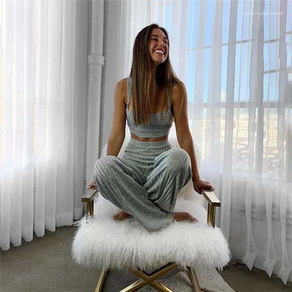 

two piece pants slim slim vest high waist wide leg pants fashion casual set womens designer sexy, White