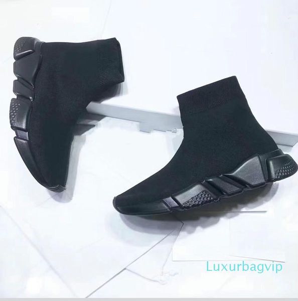 

new black white and red speed trainer shoe man casual woman sneaker stretch-knit designer shoes drop shipping size 35-46