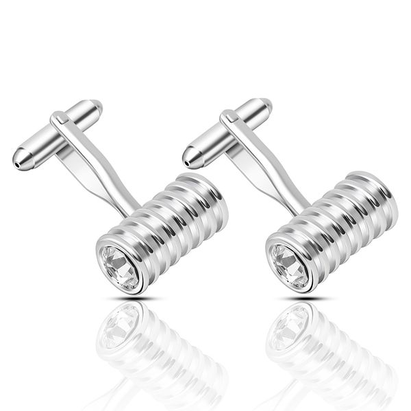 

personality creative men's cufflinks spring shape fashionable french copper quality cufflinks inch shirt suit jewelry, Silver;golden