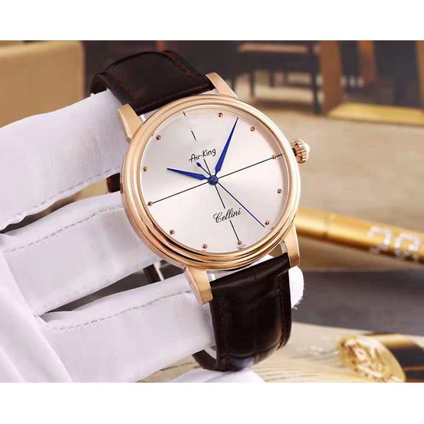 

New luxury watch Japan 821A Automatic Mechanical Wristwatches high quality mens watches Mineral crystal Mirror leather strap