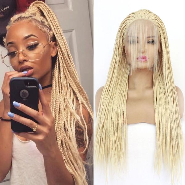 613 Braided Wigs Synthetic Lace Front Wig Heat Resistant Braided