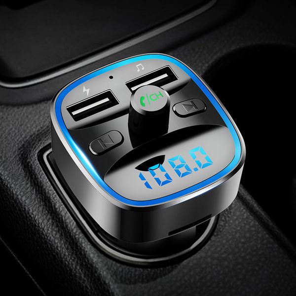 

bluetooth 5.0 receiver car mp3 music player fm transmitter dual usb car charger u disk memory card lossless music player