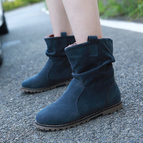 

women winter boots motorcycle superstar buckle boots women shoes 2018 fashion classic pu leather winter ladies shoes, Black