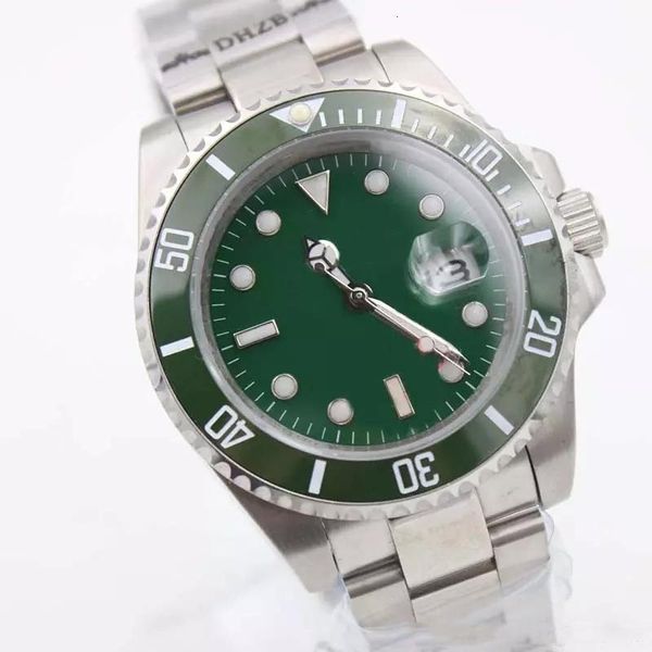 

luxury mens watch automatic movement men s stainless steel green dial sapphire ceramic bezel original clasp wristwatch dive men watches, Slivery;brown