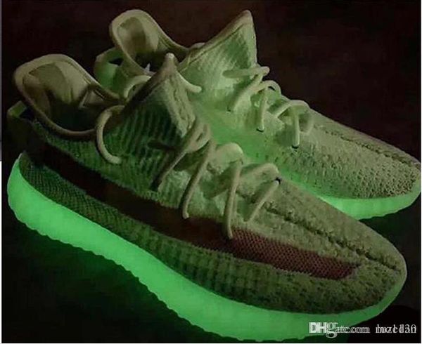 

2019 с коробкой gid glow in the dark triple static кунжутное масло 2.0 v2 полузамороженная желто оранжевая зебра kanye west кроссовки luzeda