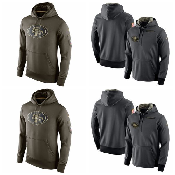 

men women youth san francisco 49ers nike salute to service player performance nfl hoodie - anthracite, Blue;black