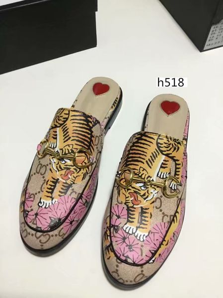 

new sale princetown designer classic slippery metal buckle beach slippers soft lovers slippers high-quality4, Black