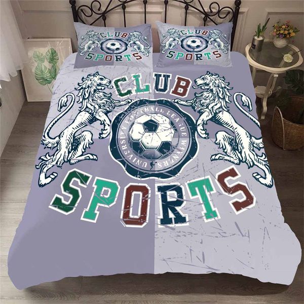 

helengili 3d bedding set football print duvet cover set bedcloth with pillowcase bed home textiles #yd-08