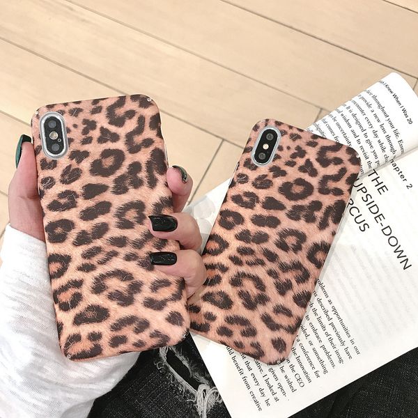 

retro leopard print phone cases scrub feel for iphone xs max pc hard cell phone case for iphone 6 7 8 plus