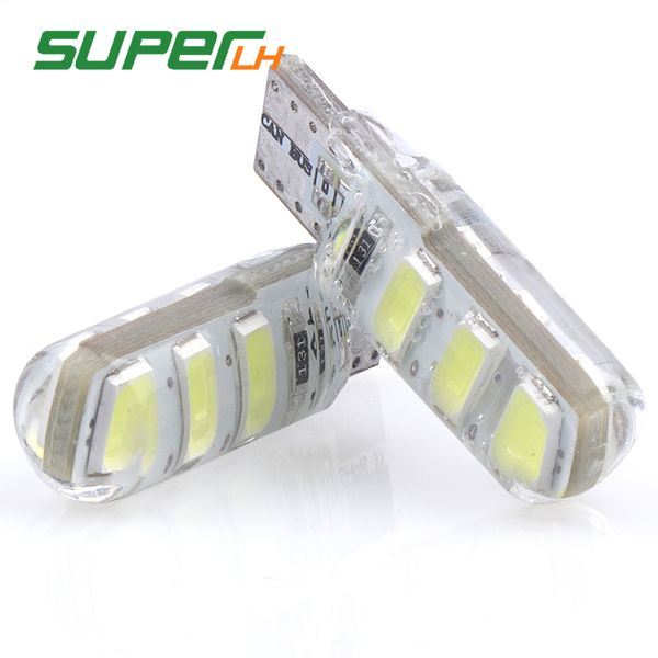 

4pcs t10 192 w5w 6 smd 5630 led silica gel waterproof wedge light 6smd 5730 silicone car parking light auto clearance lights