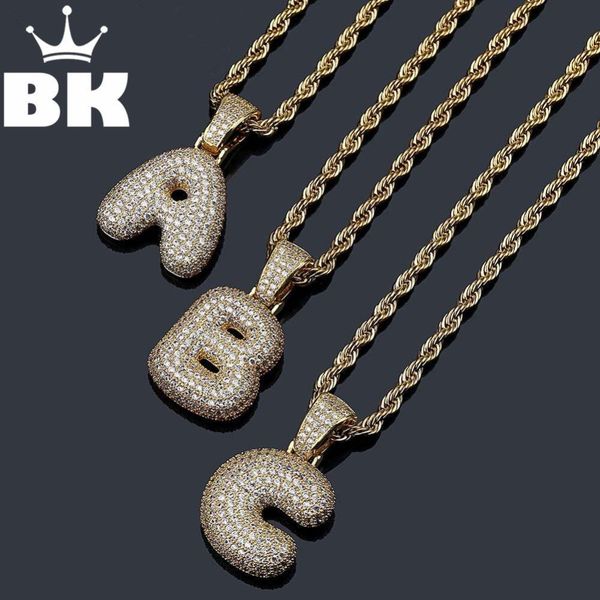 

bling cz custom small bubble initial letter with rope chain copper a-z initial pendant gold silver color charm pendant necklace s625