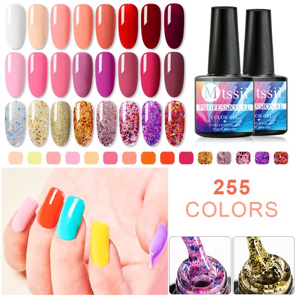 

mtssii 8ml pure 255 colors gel nail polish nails manicure uv gel varnish soak off diy nail art manicure lacquer decorations, Red;pink