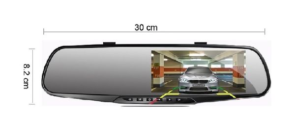 

4.3'' rear view mirror digital video recorder dual lens dash cam night vision full hd 1080p car dvr g-sensor automatic recorder