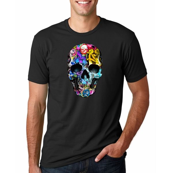 

jcchenfs 2018 summer fashion skull 3d print white t shirt for men short sleeve hip hop streetwear mens brand casual t-shirt, White;black
