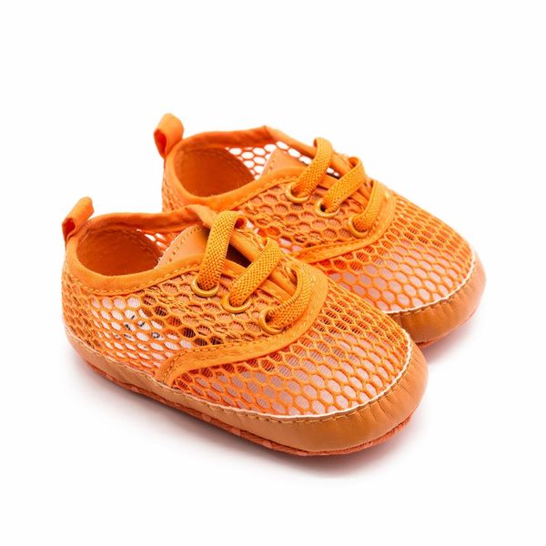 

newborn baby girls boys shoes infant toddler hollow mesh breathable infant baby girls prewalker soft soled shoes, Black;red
