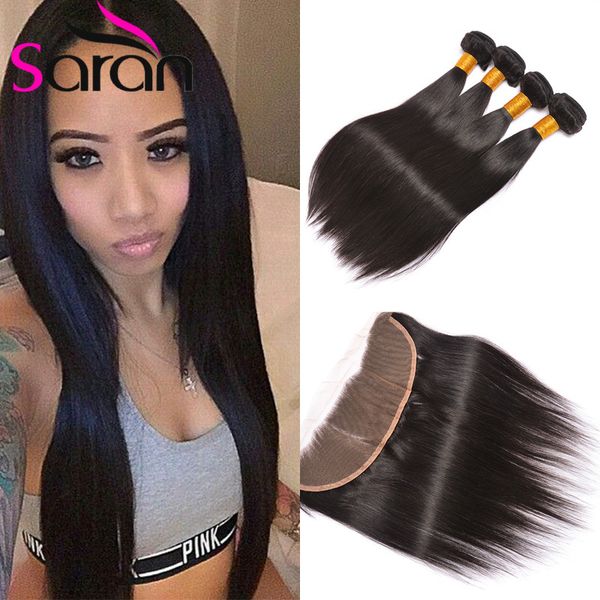 

13x4 peruvian full lace frontal with 3 bundle ilk traight human hair with frontal 8a body wave virgin hair with lace frontal clo ure