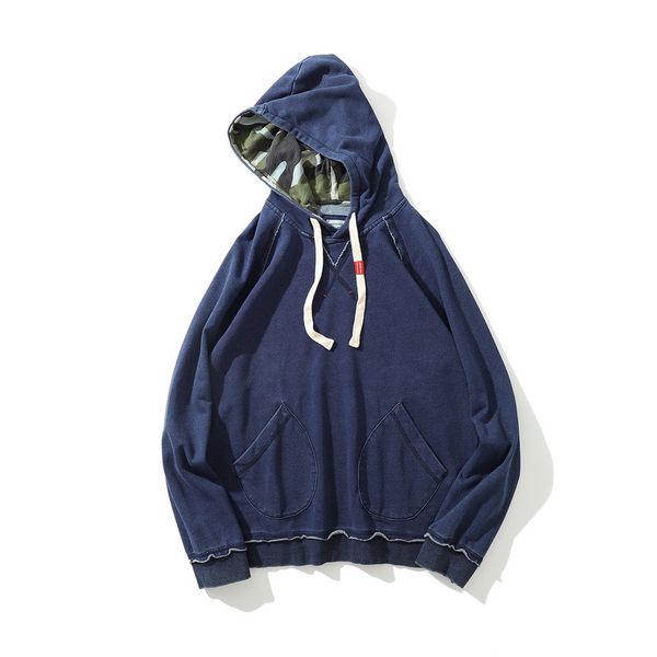 

design men's hoodie - japanese retro super trend hoodie men's casual hoodie style, Black
