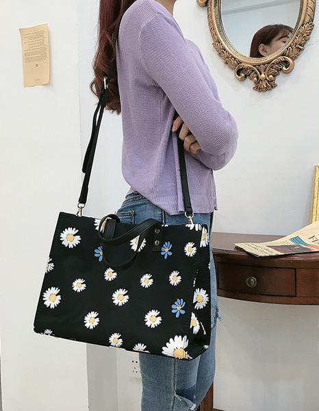 

fashion women bag tote girl messenger shoulder bag canvas cross body female vintage cute button summer black 258fg