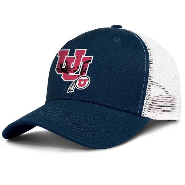 

utah utes football coconut tree logo mens and womens adjustable trucker meshcap fitted vintage team unique baseballhats mesh starbucks, Blue;gray