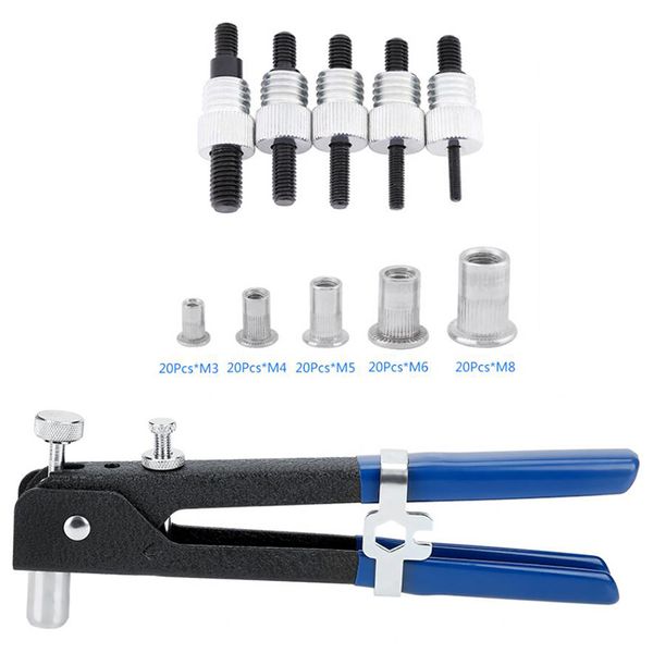 Freeshipping Dadi per rivetti ciechi Inserti filettati e Rivet Guntool Rivnut Nutsert Riveting Kit Tool