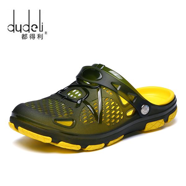 

dudeli summer men's garden clogs slippers eva casual fashion non slip sandals for men, mens lightly slipper mule clog big size, Black