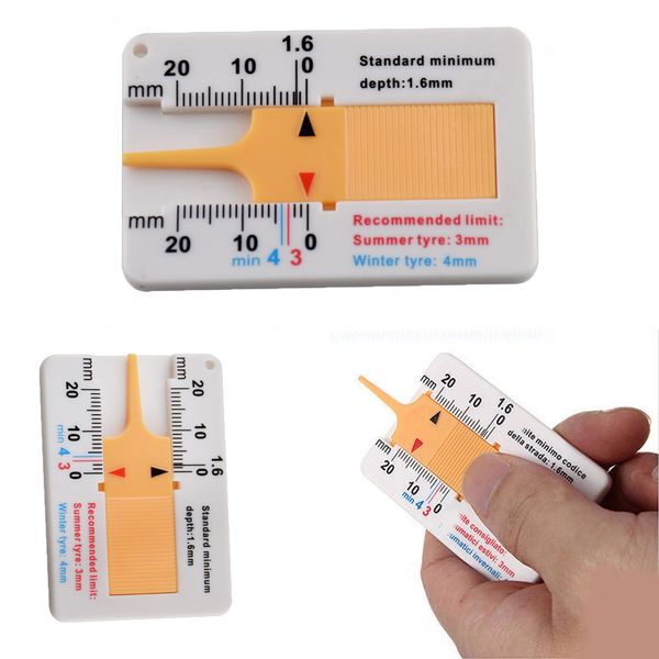 

auto tyre tread depth gauge caliper car motorcycle caravan trailer wheel measure repair tool wholesale 6.5x4.5x0.5cm