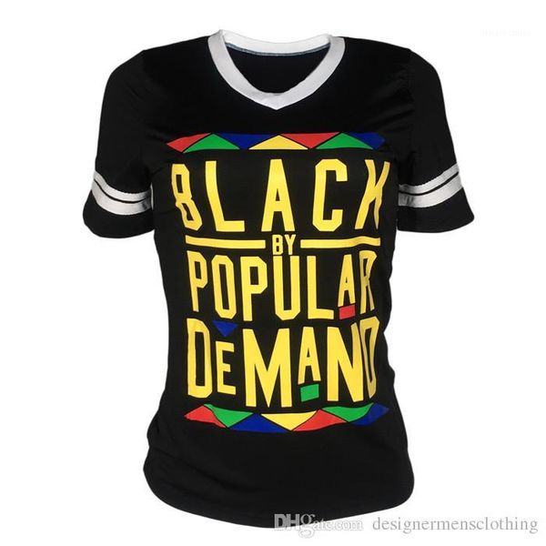 

ladies designer t shirt short sleeve o-neck black loose print tee female clothing women summer tshirts, White
