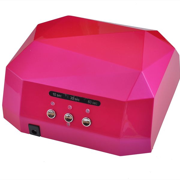 

2019 36w gel nail machine ccfl uv led lamp for drying nail dryer gel nail curing poli h light 220 240v diamond pink t190625