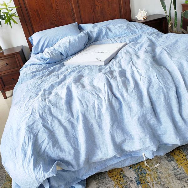

linen duvet cover set - light indigo