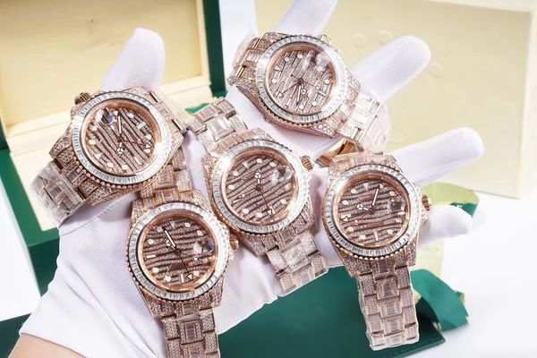 

new gmt the greenwich ii model is a full star watch with a 116769tbr-74779b chain that is studded with the finest swarovski diamonds, Slivery;brown