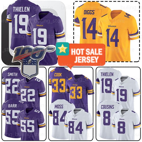 

minnesota 19 adam thielen jerseys 33 dalvin cook viking 84 randy moss 14 stefon diggs 22 harrison smith anthony barr cousins hunter football, Black;red