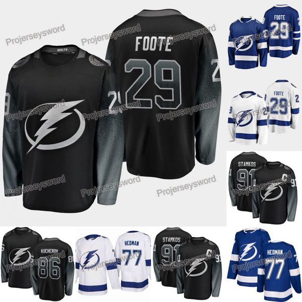 

2019 Draft Tampa Bay Lightning Jersey 29 Nolan Foote 77 Victor Hedman 86 Nikita Kucherov 91 Steven Stamkos 21 Brayden Point Hockey Jerseys