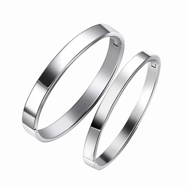 

bangle love gift no change color 316l titnanium steel set for couples gent/lady sizes stainless cuff bangles sets lover's, Black