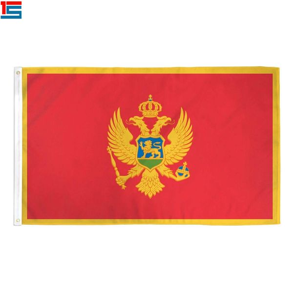 

digital printing montenegro flag 90 x 150 cm polyester national country flag banner with two grommets