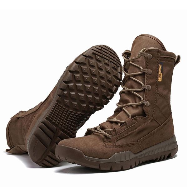 

motorcycle boots for men quality wear-resistance non-slip calf boot male outdoor climbing lace up shoes desert boots, Black